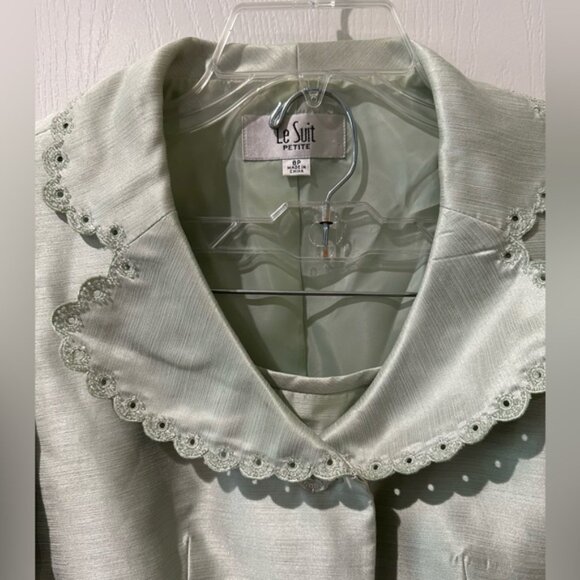 Le Suit Key Lime Green Suit Blazer Jacket and Pencil Skirt Set - Picture 5 of 14